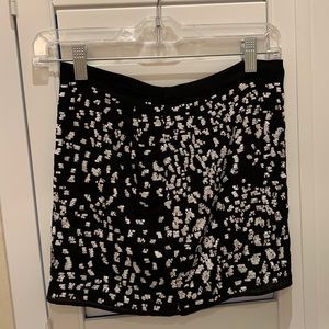Black and white beaded mini skirt